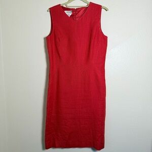 Talbots Red Irish Linen Midi Dress, Size 10